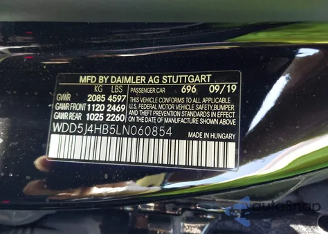 2020 Mercedes-Benz Cla 250 4Matic из США, поврежденный, VIN WDD5J4HB5LN060854